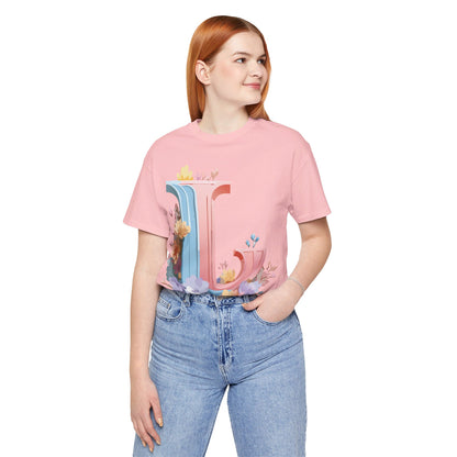 Natural Cotton Tee Shirt - Letters Collection - L Printify