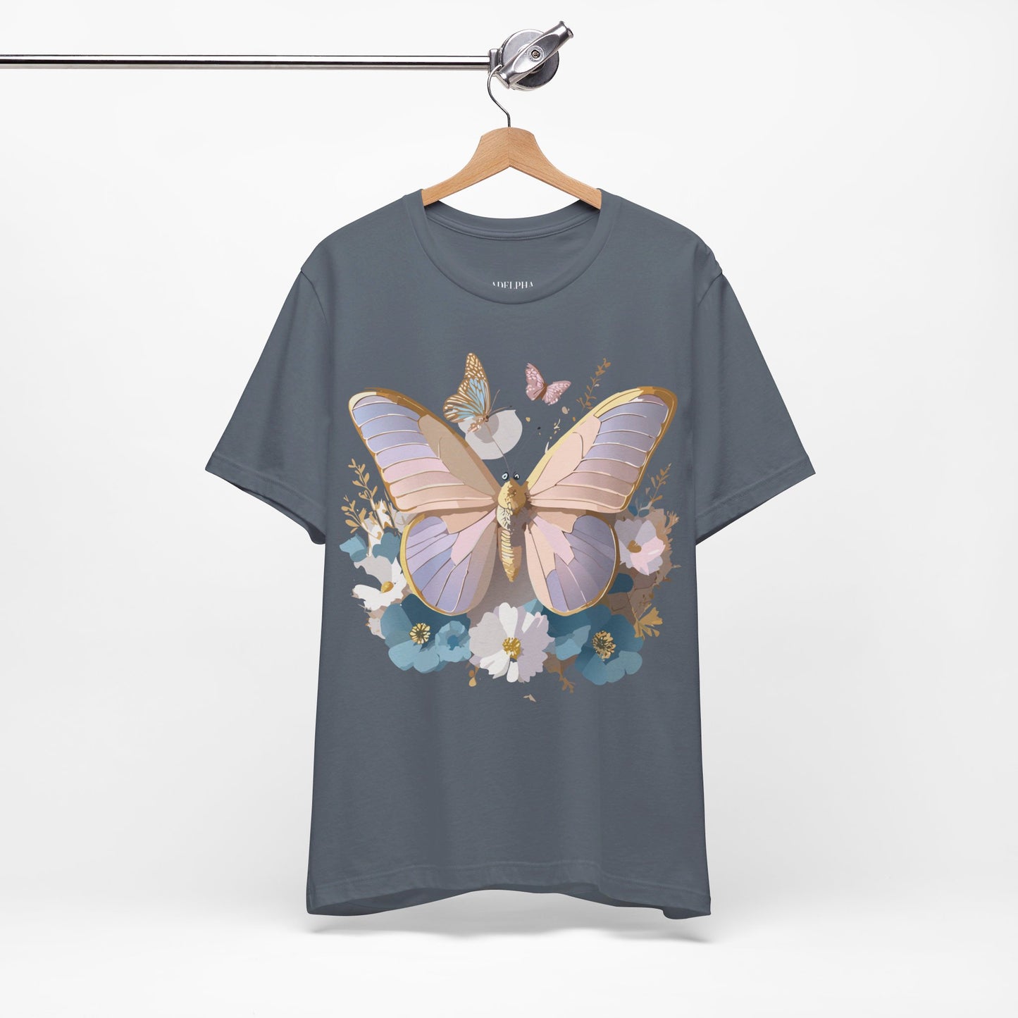 T-Shirt aus natürlicher Baumwolle mit Schmetterling