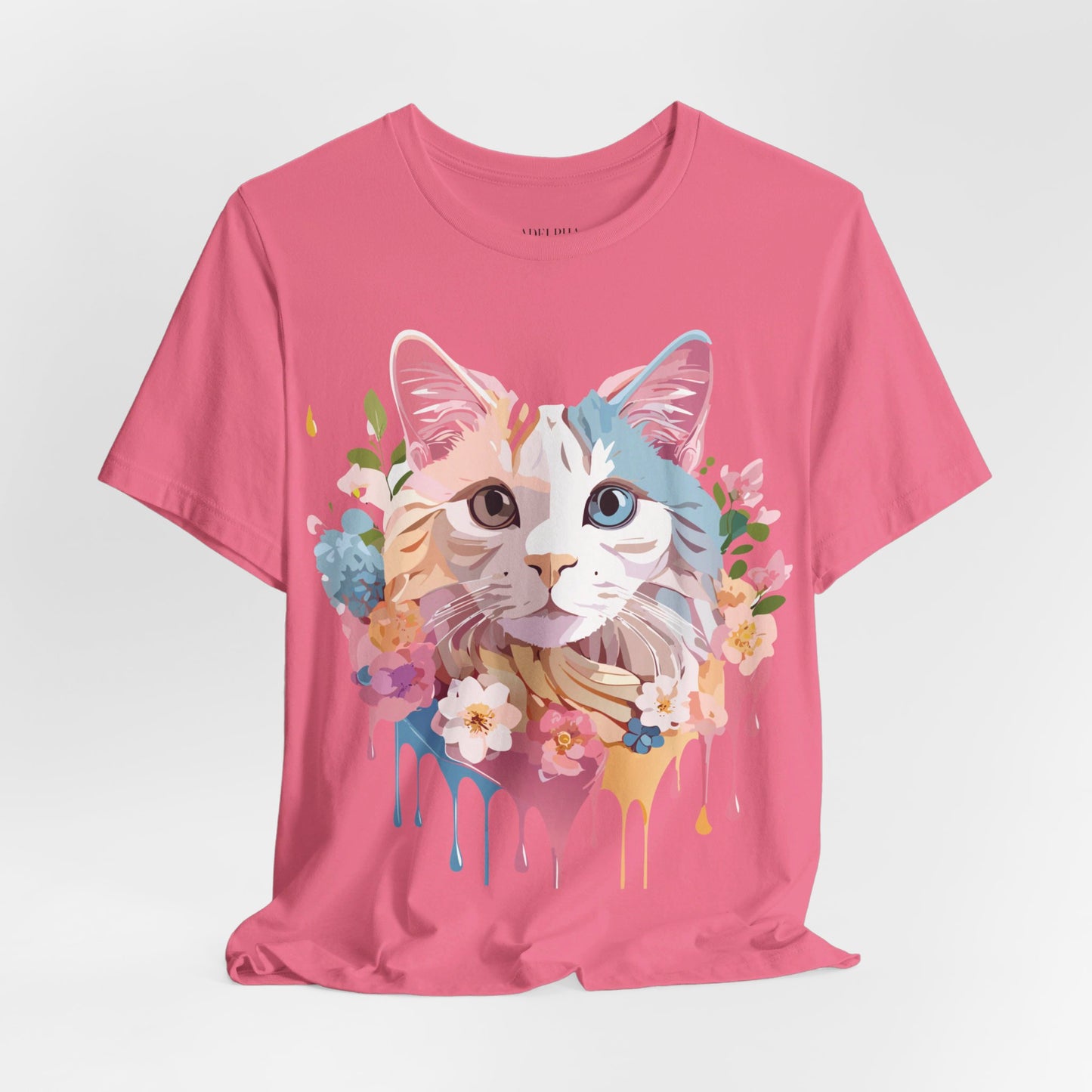 T-shirt en coton naturel avec chat