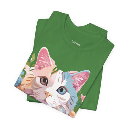 Natural Cotton Tee Shirt with Cat Printify