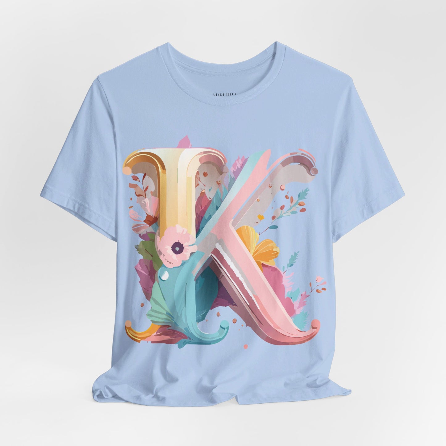 Natural Cotton Tee Shirt - Letters Collection - K