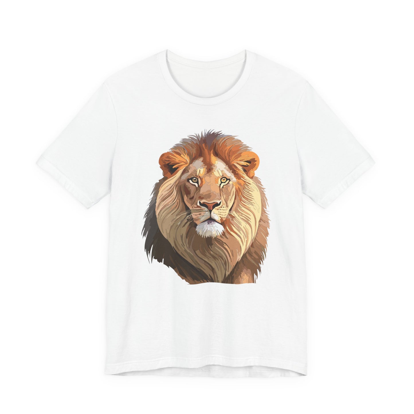 Safari Lion Head Illustration T-Shirt Unisex Cotton Realistic Lion Portrait Tee 3
