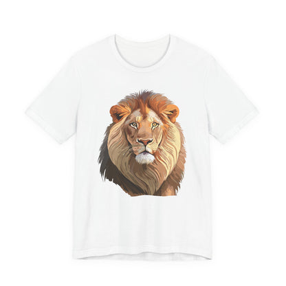 Safari Lion Head Illustration T-Shirt Unisex Cotton Realistic Lion Portrait Tee 3
