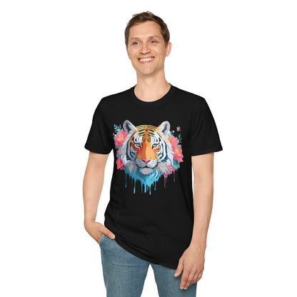 Tiger Shirt Unisex Animal Tee 100 Percent Ring Spun Cotton Softstyle