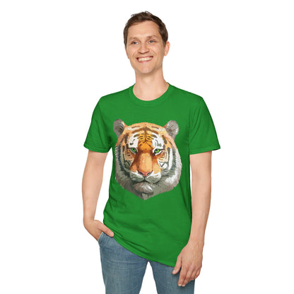 Tiger Print Shirt Unisex Animal Tee Gildan Softstyle 64000 Cotton Comfort