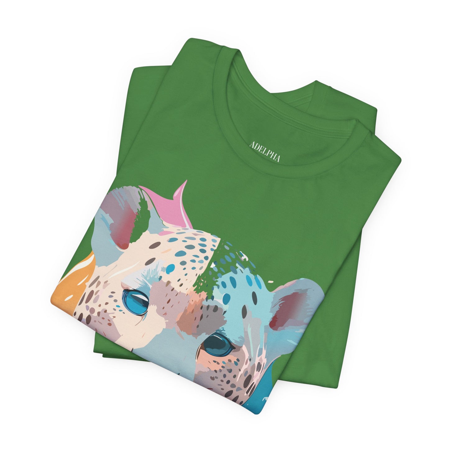 Natural Cotton Tee Shirt with Cheetah