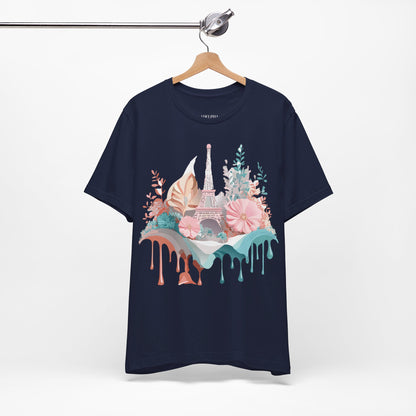Natural Cotton Tee Shirt - Beautiful Places Collection - Paris Printify