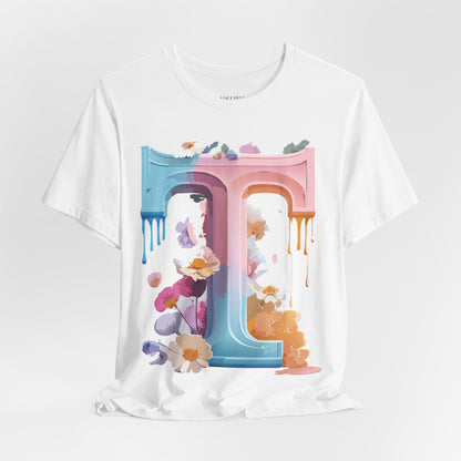 Natural Cotton Tee Shirt - Letters Collection - T Printify