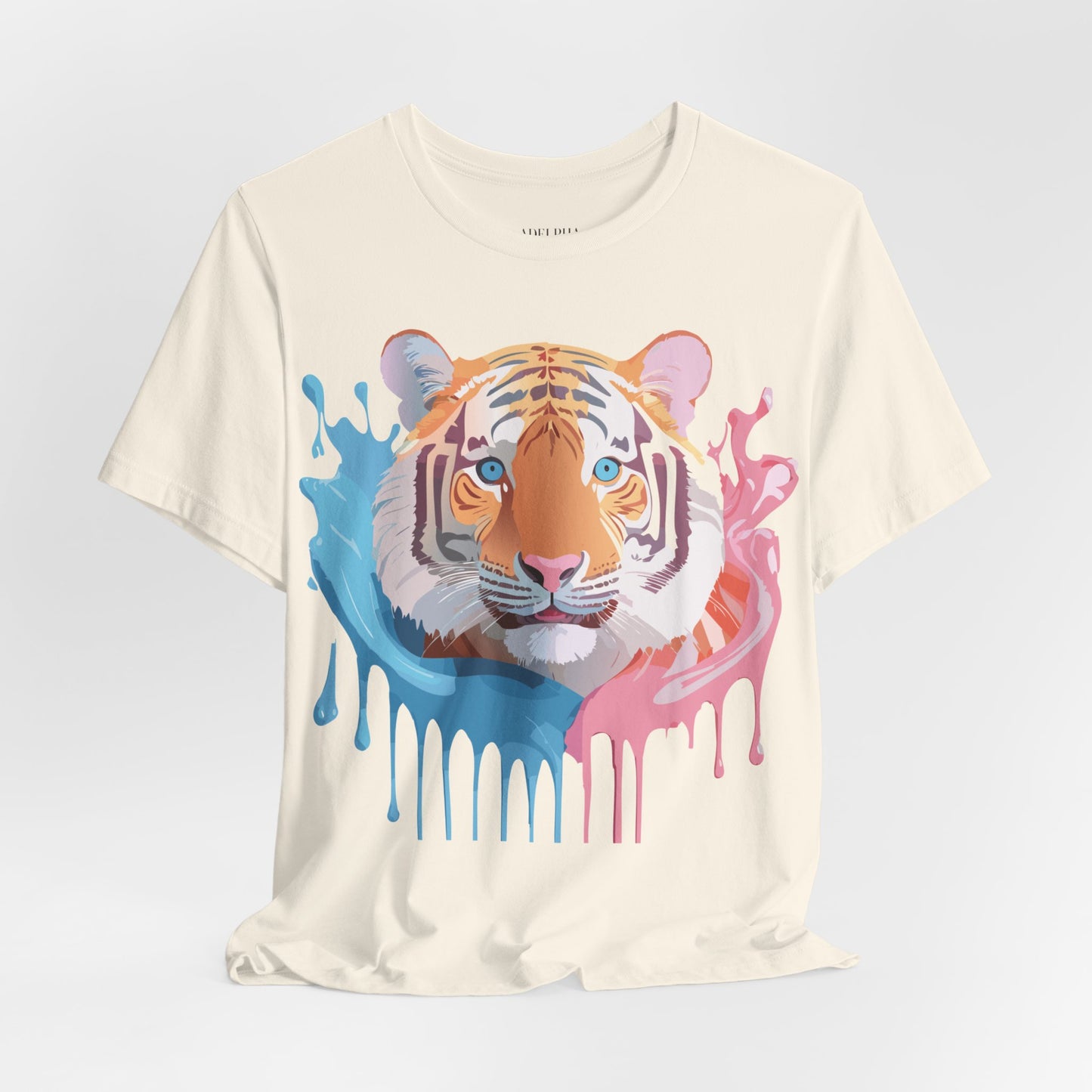 Natural Cotton Tee Shirt with Tiger