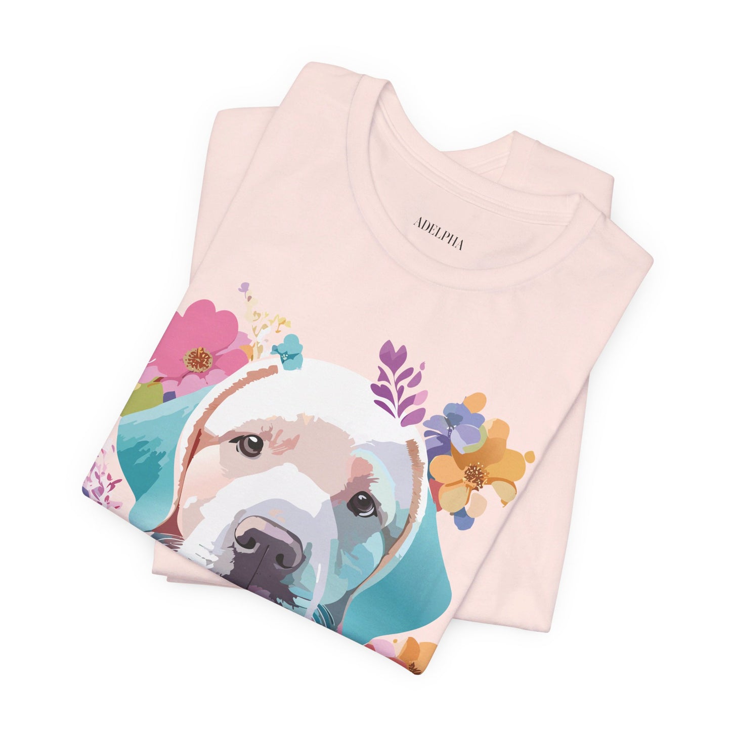 Natural Cotton Tee Shirt with Dog