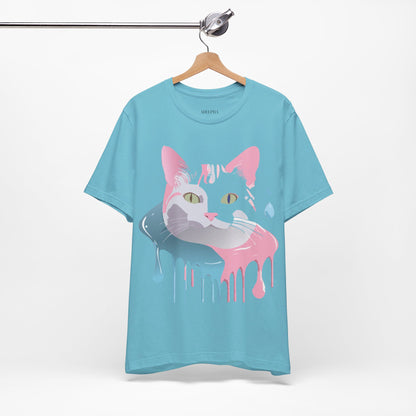 Natural Cotton Tee Shirt with Cat Printify