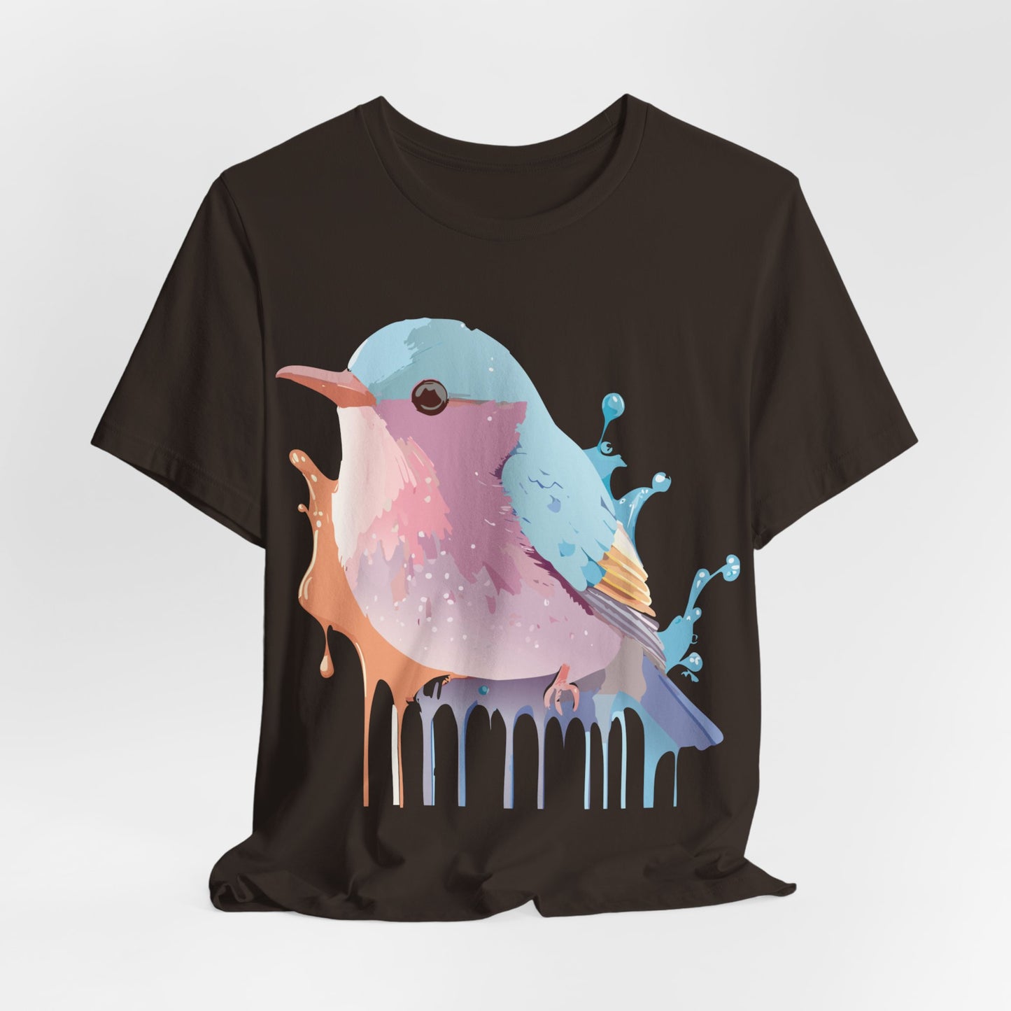 Natural Cotton Tee Shirt with Bird