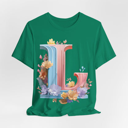 Natural Cotton Tee Shirt - Letters Collection - L Printify