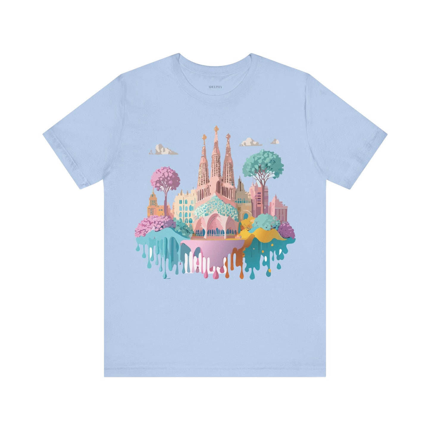 Natural Cotton Tee Shirt - Beautiful Places Collection - Barcelona