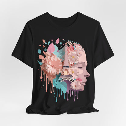 Natural Cotton Tee Shirt - Beautiful Places Collection - Paris Printify