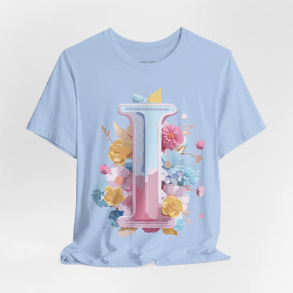 Natural Cotton Tee Shirt - Letters Collection - I Printify