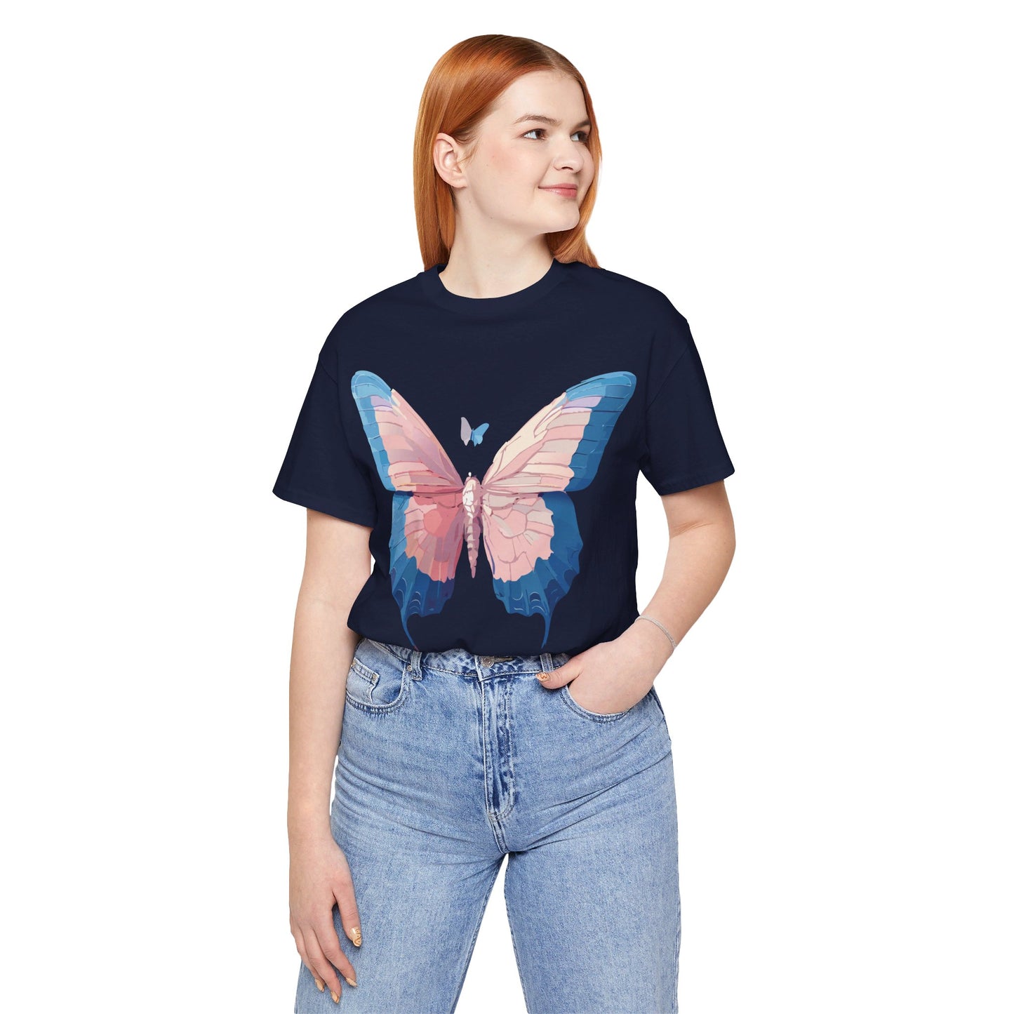 T-shirt en coton naturel avec papillon