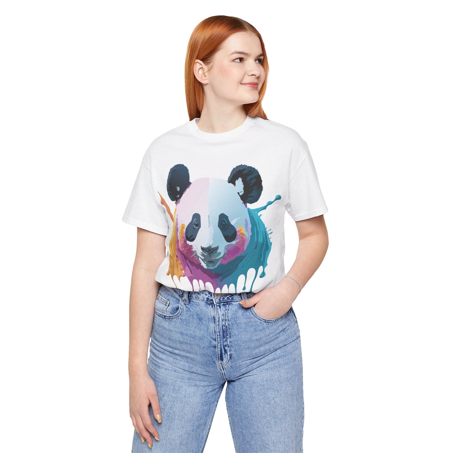 Natural Cotton Tee Shirt with Panda