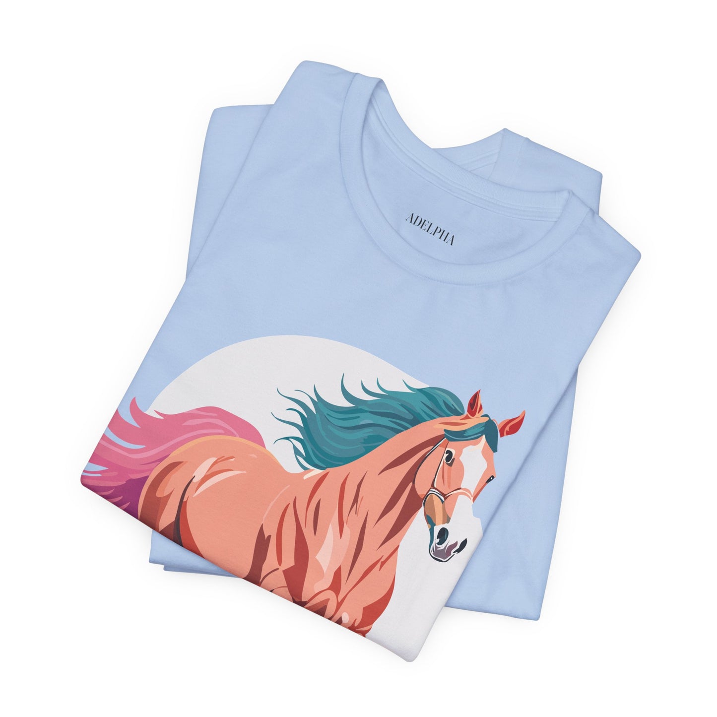 Natural Cotton Tee Shirt with Horse