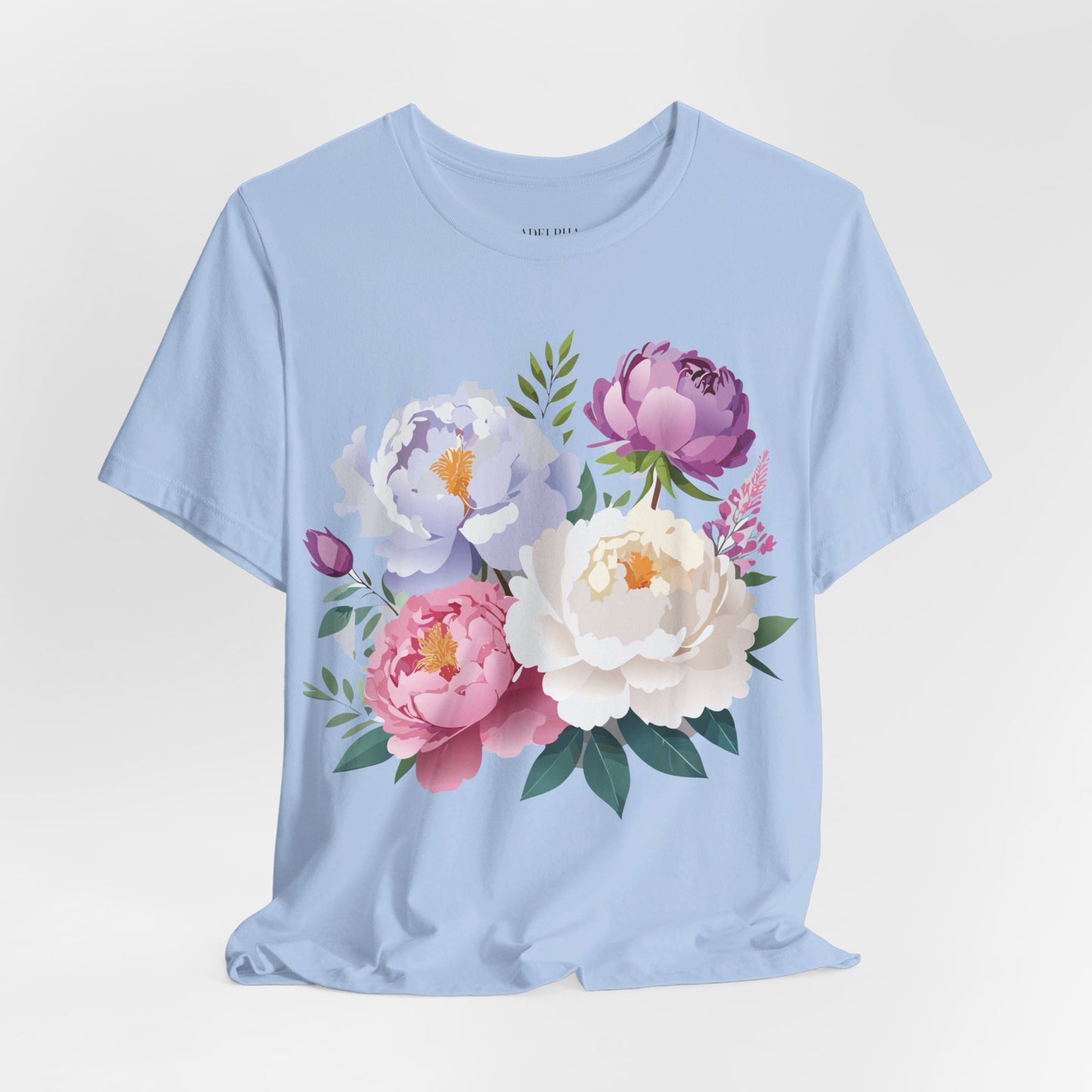 T-shirt en coton naturel avec fleurs