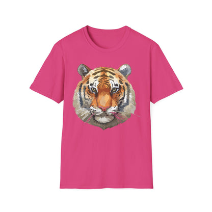 Tiger Print Unisex T Shirt Softstyle 64000 Gildan Ring Spun Cotton Tee
