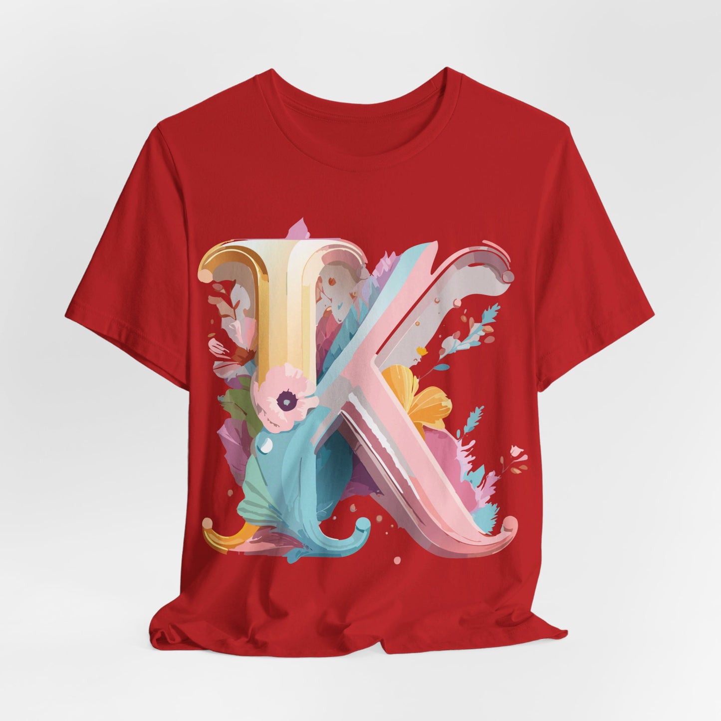 Natural Cotton Tee Shirt - Letters Collection - K