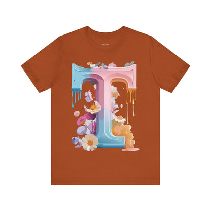 Natural Cotton Tee Shirt - Letters Collection - T Printify