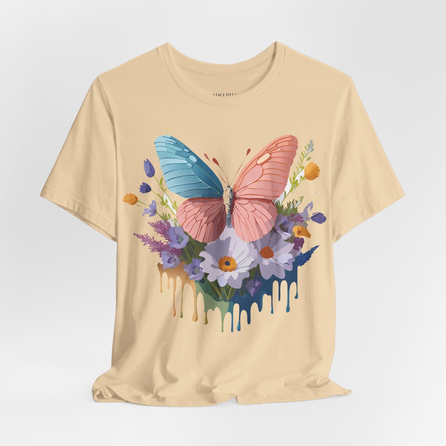 T-Shirt aus natürlicher Baumwolle mit Schmetterling