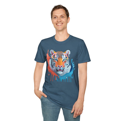 Unisex Tiger Tee Gildan Softstyle Animal Print Shirt Ring Spun Cotton