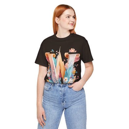 Natural Cotton Tee Shirt - Letters Collection - W Printify