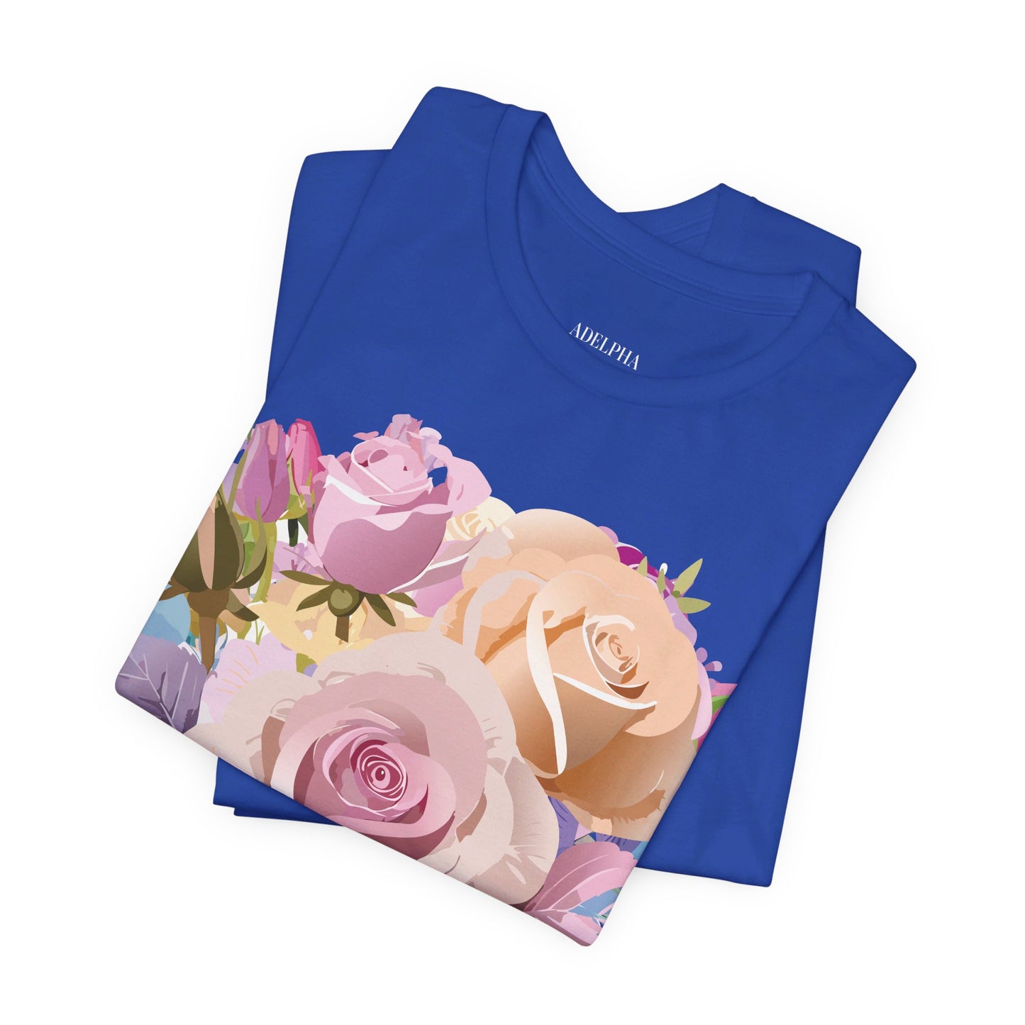 Natural Cotton Tee Shirt with Flowers