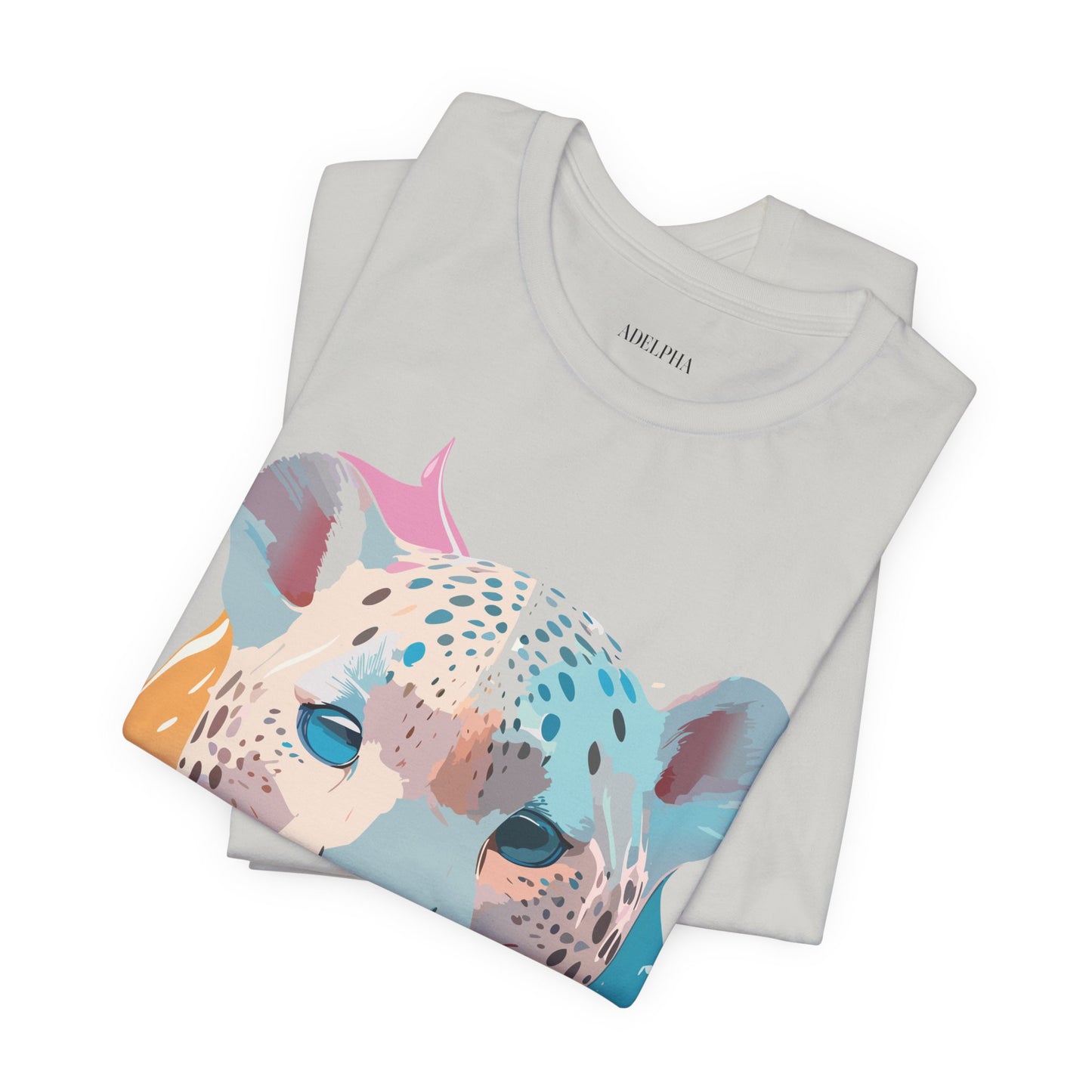 Natural Cotton Tee Shirt with Cheetah