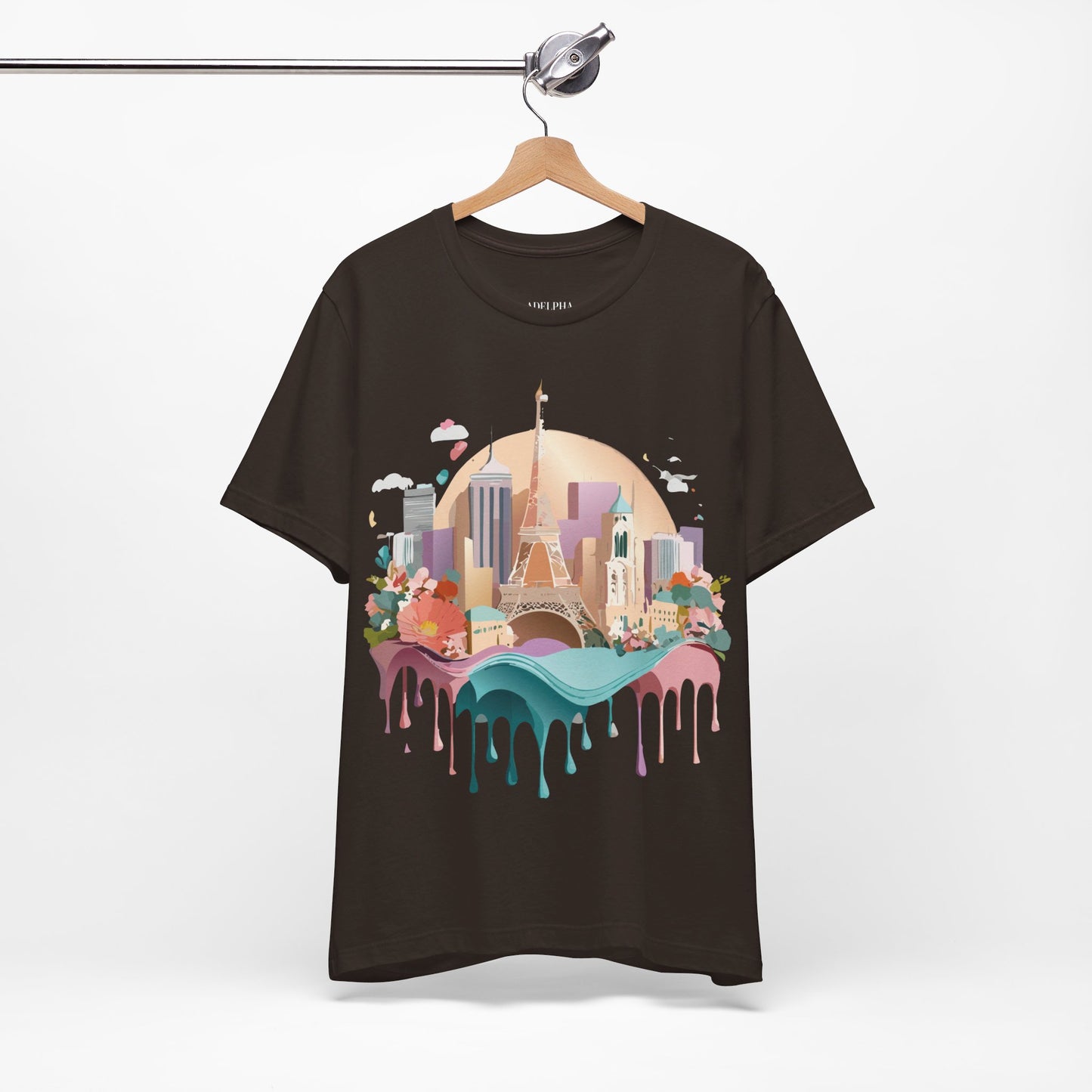 Natural Cotton Tee Shirt - Beautiful Places Collection - Paris Printify