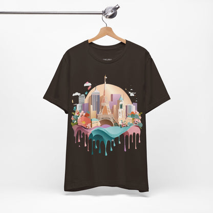 Natural Cotton Tee Shirt - Beautiful Places Collection - Paris Printify