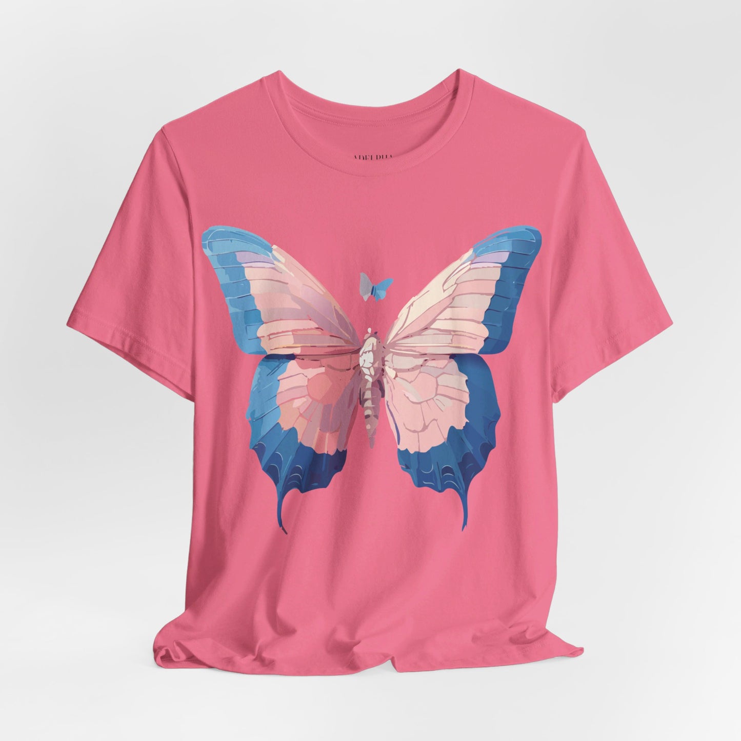 Natural Cotton Tee Shirt with Butterfly