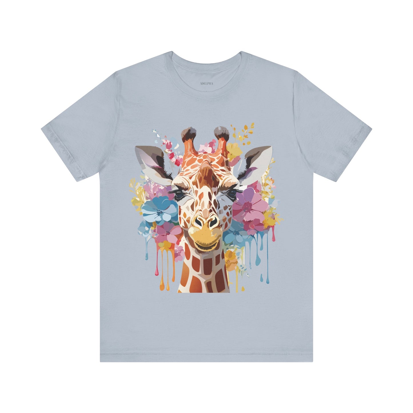 Natural Cotton Tee Shirt with Giraffe