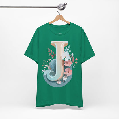 Natural Cotton Tee Shirt - Letters Collection - J Printify