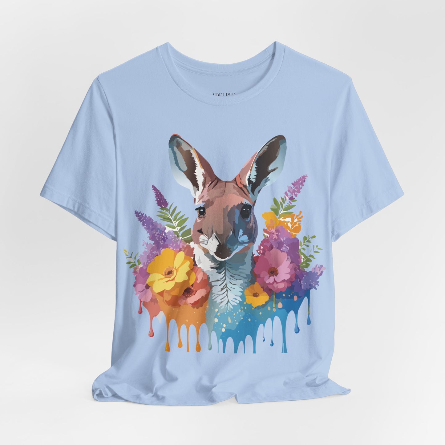 Natural Cotton Tee Shirt with Kangaroo