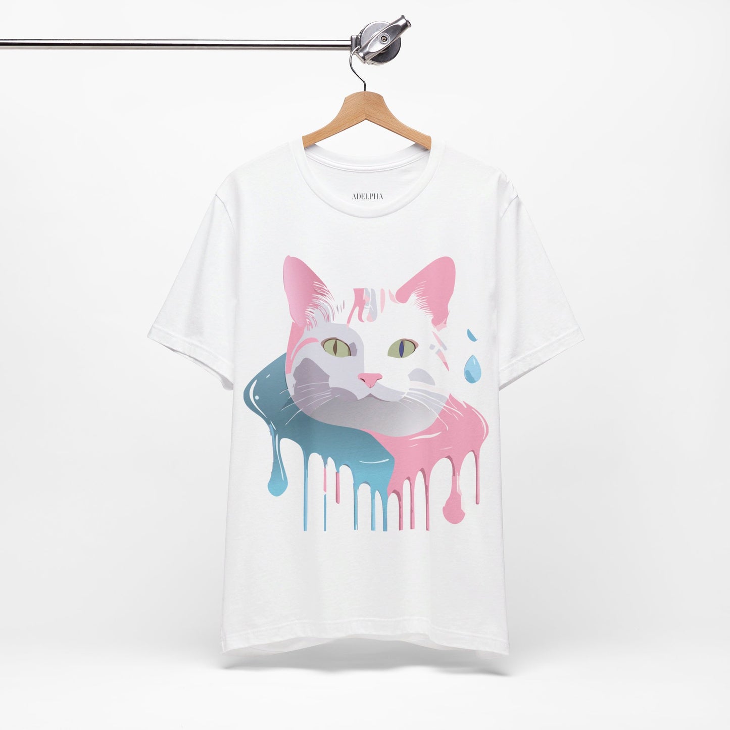 Natural Cotton Tee Shirt with Cat