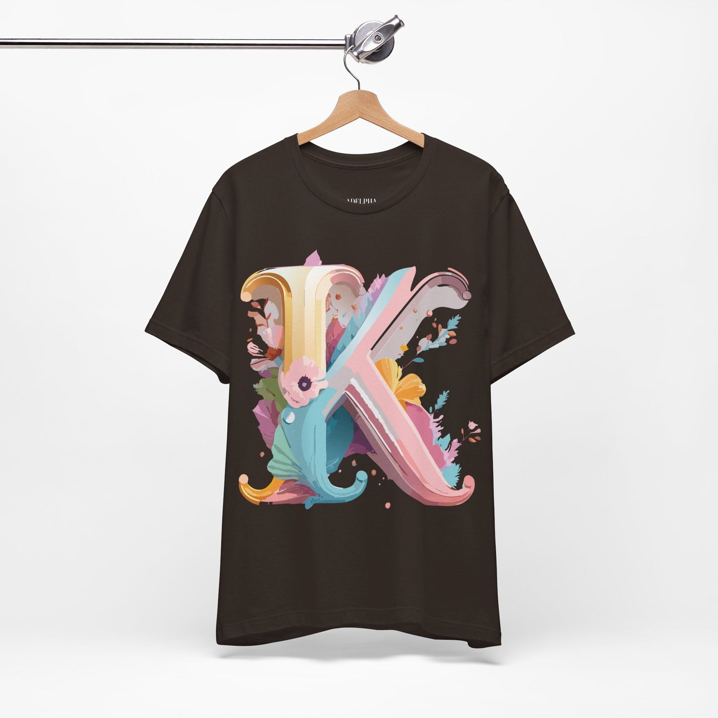 Natural Cotton Tee Shirt - Letters Collection - K