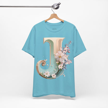 Natural Cotton Tee Shirt - Letters Collection - J Printify