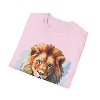 Lion Shirt Unisex Animal Tee Softstyle Gildan 64000 100 Percent Ring Spun Cotton