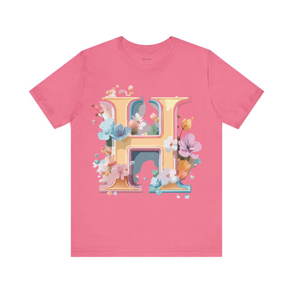 Natural Cotton Tee Shirt - Letters Collection - H Printify