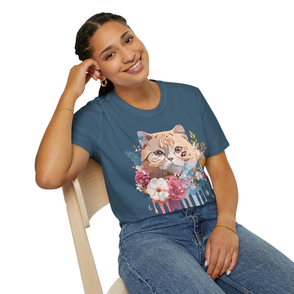 Cat Shirt Unisex Cat Tee Kitten Print Softstyle Gildan 64000