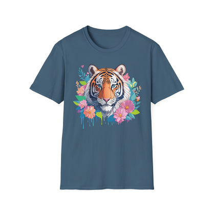 Tiger Themed Unisex Cotton Short Sleeve T Shirt Animal Print Tee