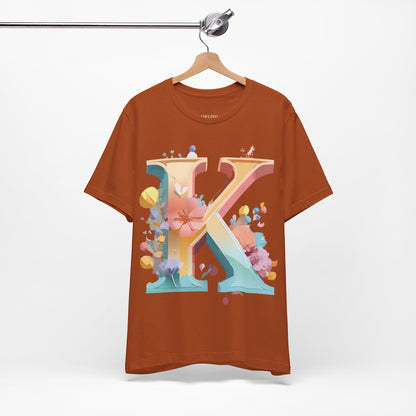 Natural Cotton Tee Shirt - Letters Collection - K Printify