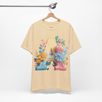 Natural Cotton Tee Shirt - Letters Collection - A Printify