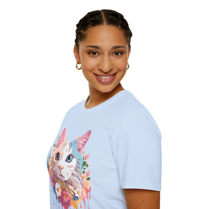 Cat Shirt Unisex Softstyle Tee 100 Percent Ring Spun Cotton Kitten Tee
