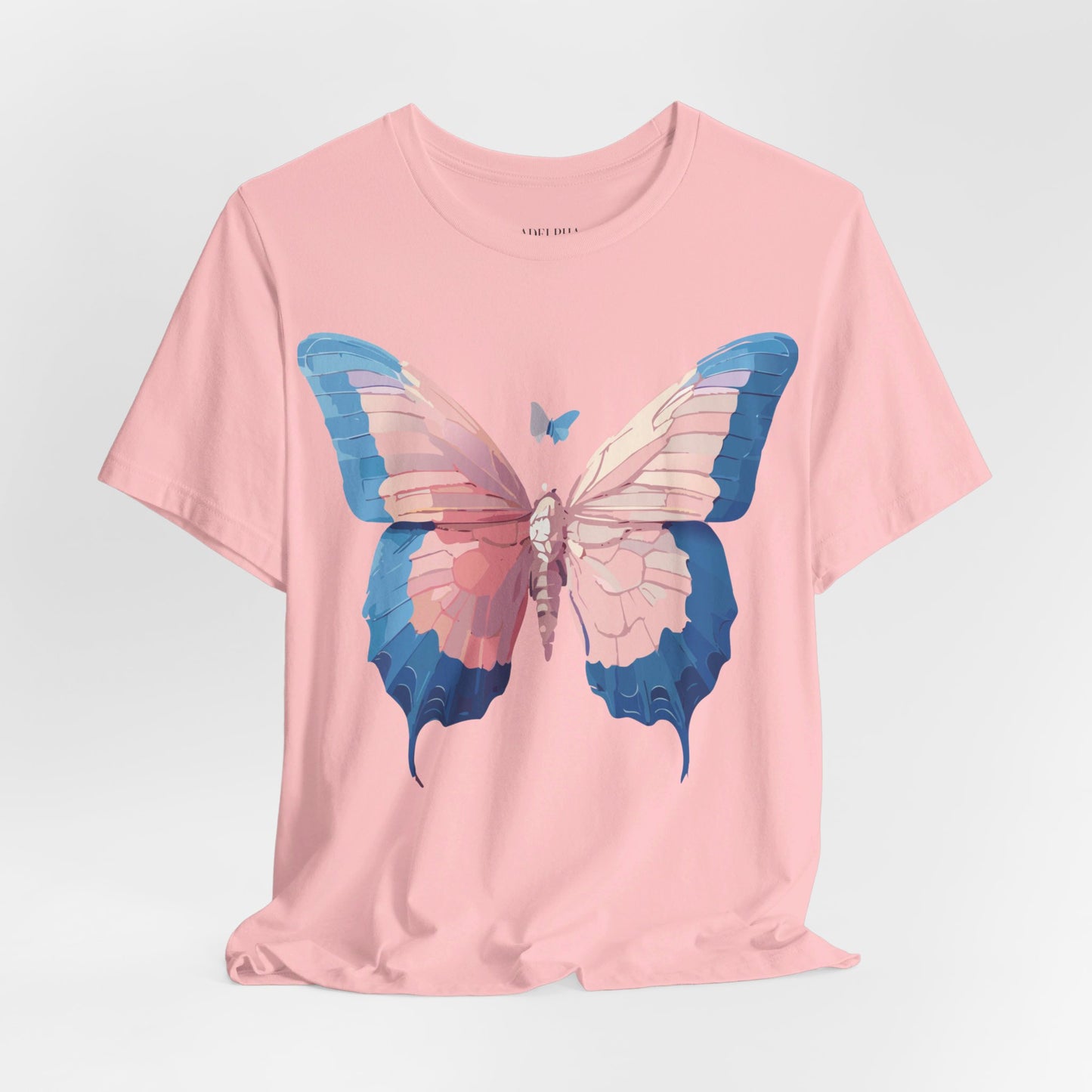 Natural Cotton Tee Shirt with Butterfly