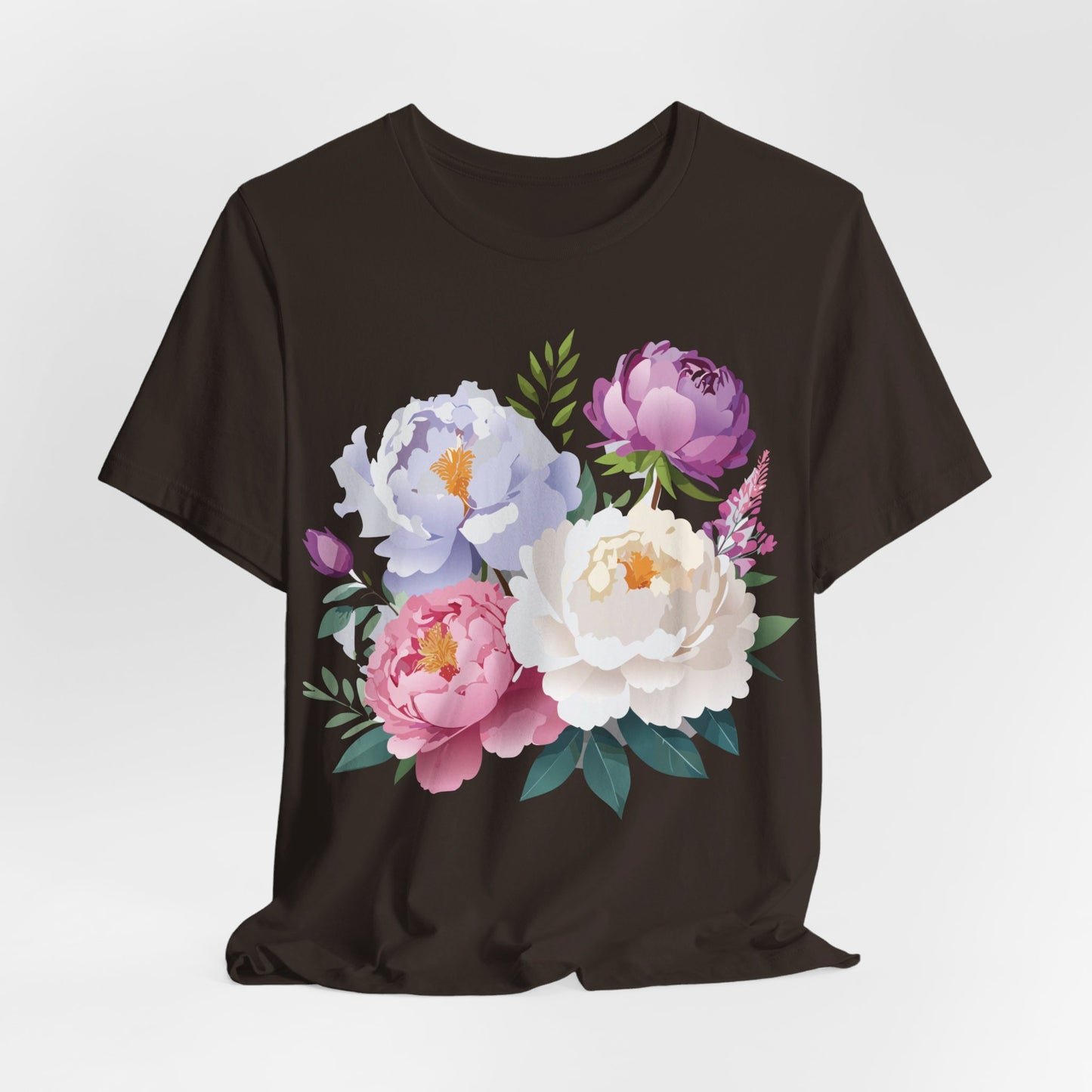 T-shirt en coton naturel avec fleurs